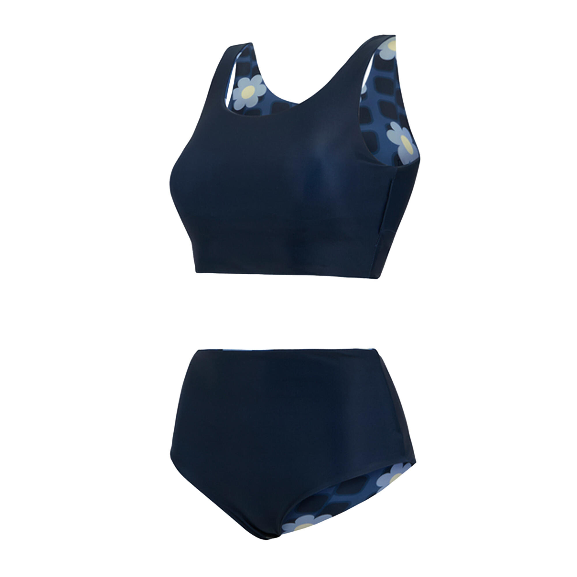 Bikini Mini Fiore Quadrato Reversibile Set Donna Regatta Orla Kiely Blu 3/5