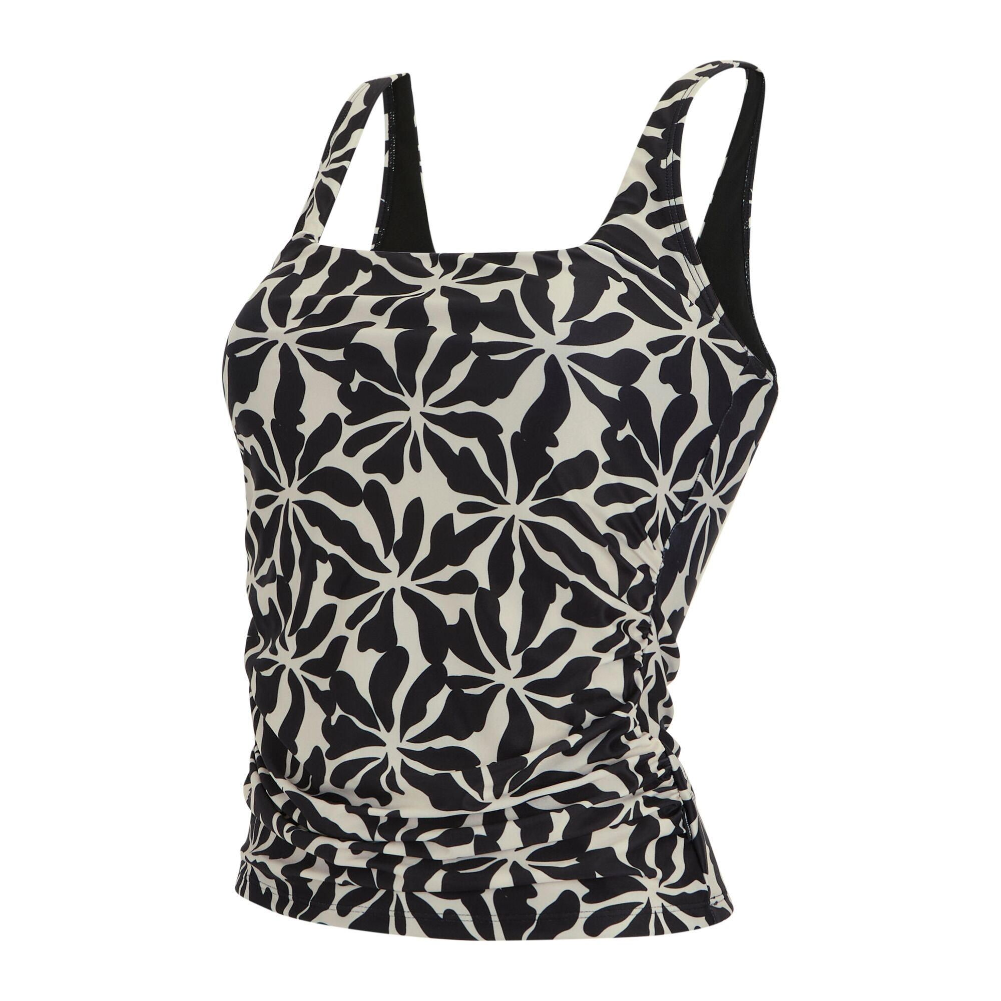 Haut De Tankini Motif/style Floral Abstrait LORIA Femme (Noir / Blanc) 3/5
