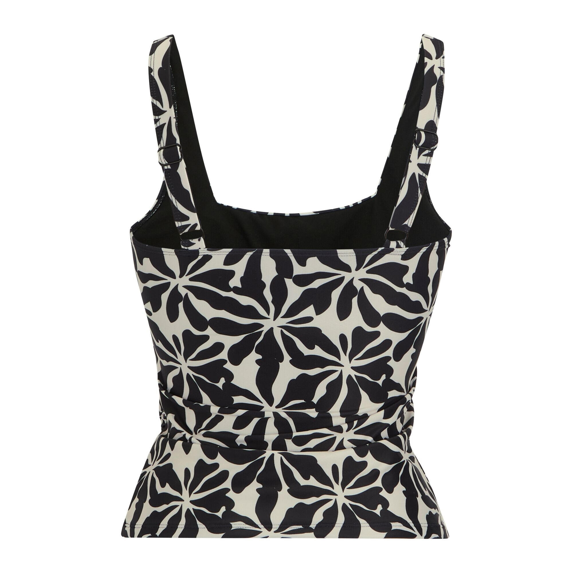 Haut De Tankini Motif/style Floral Abstrait LORIA Femme (Noir / Blanc) 2/5