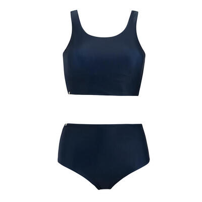Dames orla kiely mini vierkante bloem omkeerbaar bikini set (blauw)
