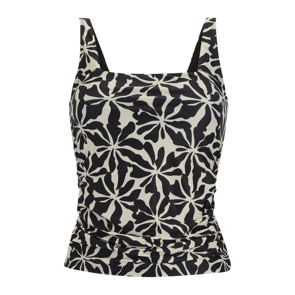 Womens/Ladies Loria Abstract Floral Tankini Top (Black/White)