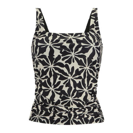 Dames Loria Abstract Floral Tankini Top (Zwart, Wit)