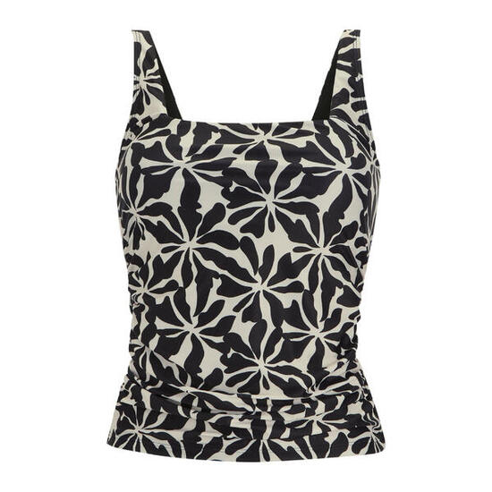 Dames Loria Abstract Floral Tankini Top (Zwart, Wit)