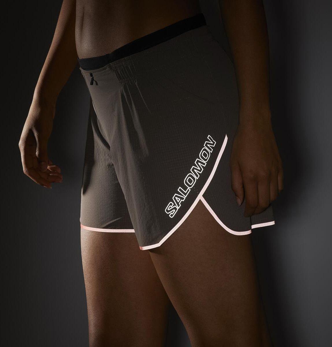 Short Salomon Sense Aero 5in Beige Femme 5/5
