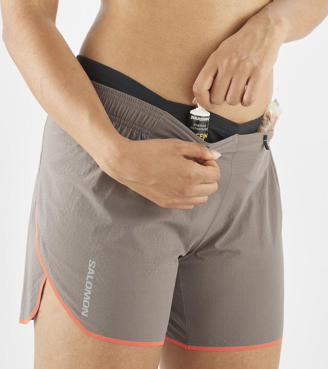 Short Salomon Sense Aero 5in Beige Femme 4/5