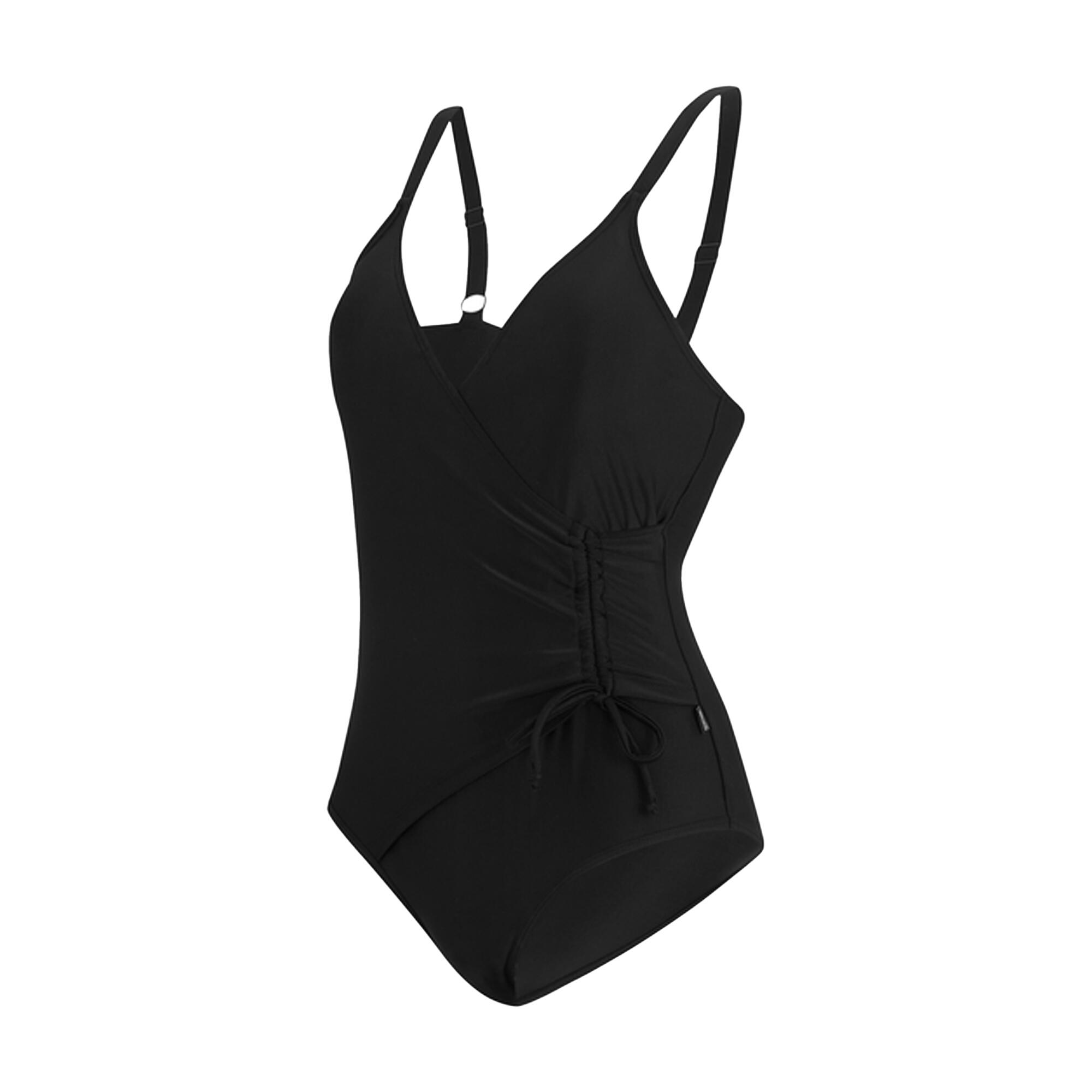 Maillot De Bain 1 Pièce Motif/style Uni BAYLENNE Femme (Noir) 3/4