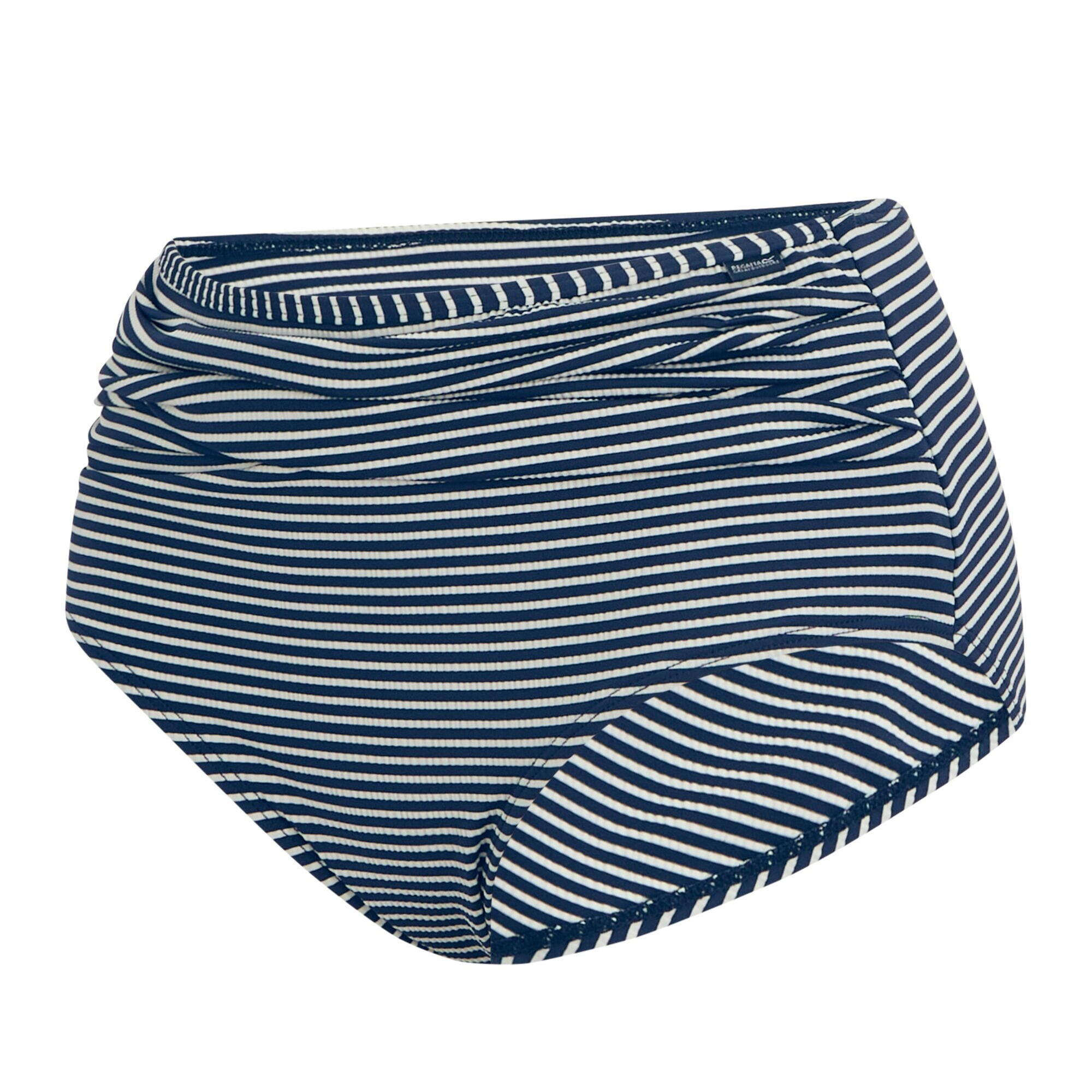 "Loria" Bikinihöschen für , Seersucker Damen Marine/Weiß 3/5