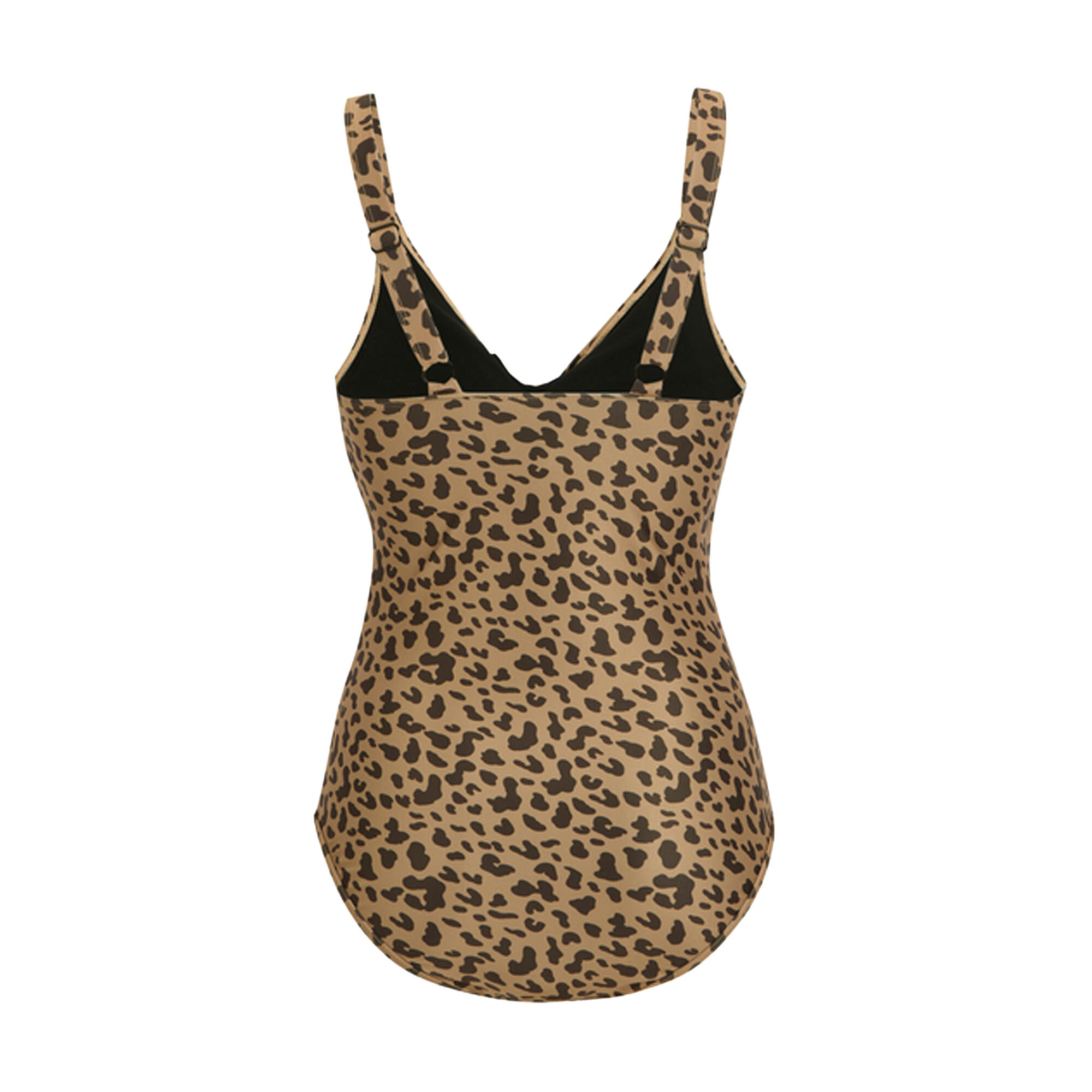 Maillot De Bain 1 Pièce Motif/style Léopard BAYLENNE Femme (Beige / Noir) 2/4