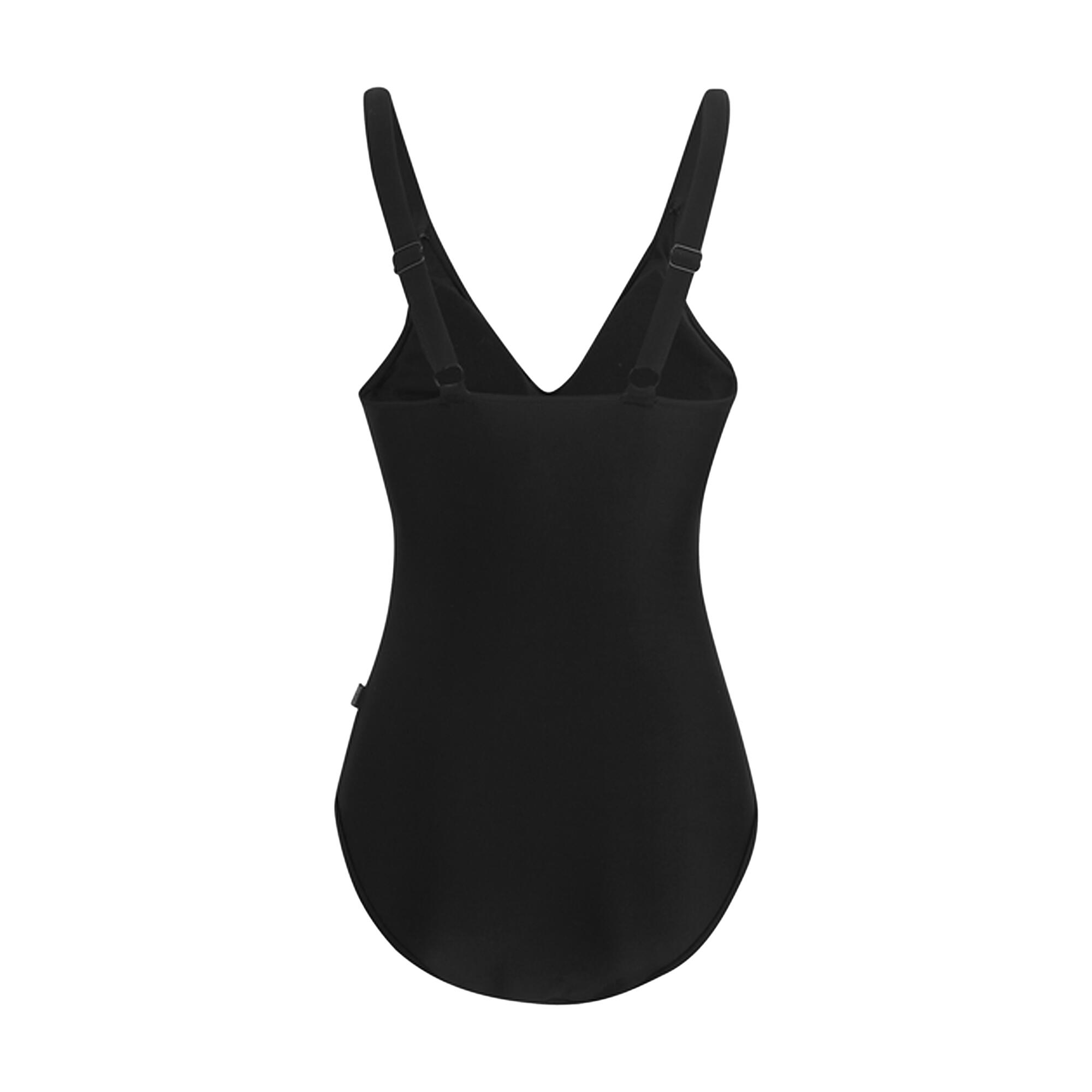 Maillot De Bain 1 Pièce Motif/style Uni BAYLENNE Femme (Noir) 2/4