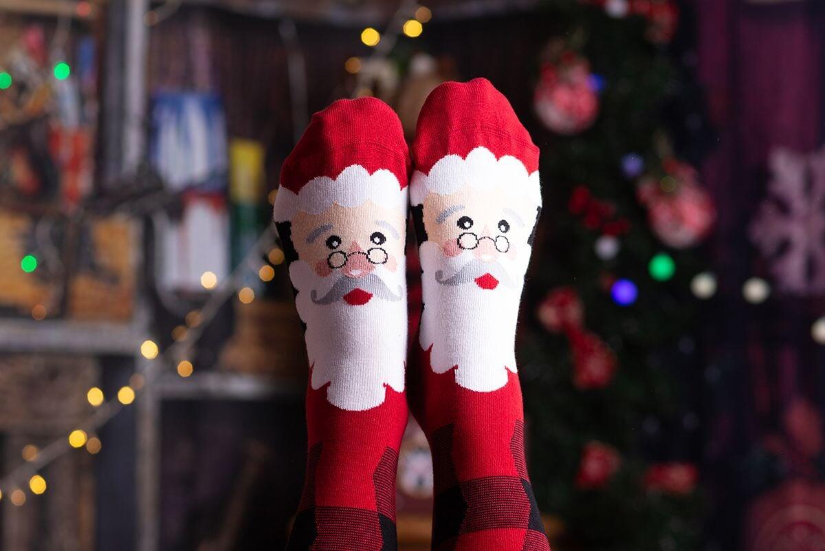 Chaussettes en bambou de Noël Comfort Feet 3/4 mi-jambe CHRISTMAS Père Noël 1/5