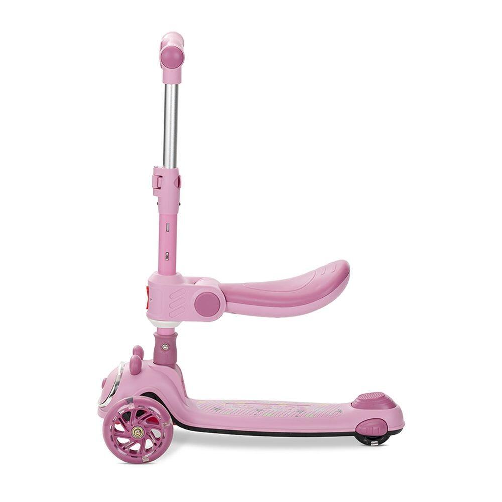 Infantil Paseo Patinete SWIFTIE plegable asiento luces ABEC-9 Pink 3/5
