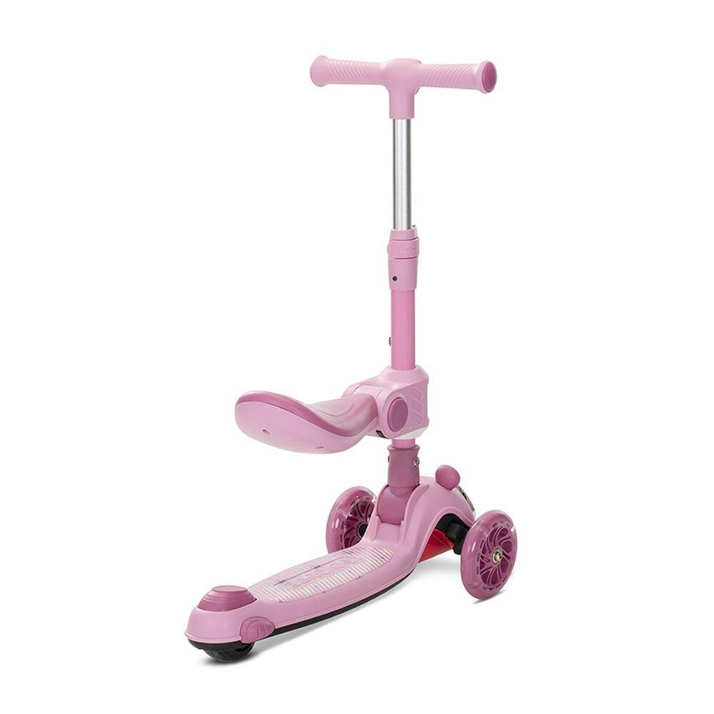 Infantil Paseo Patinete SWIFTIE plegable asiento luces ABEC-9 Pink 2/5