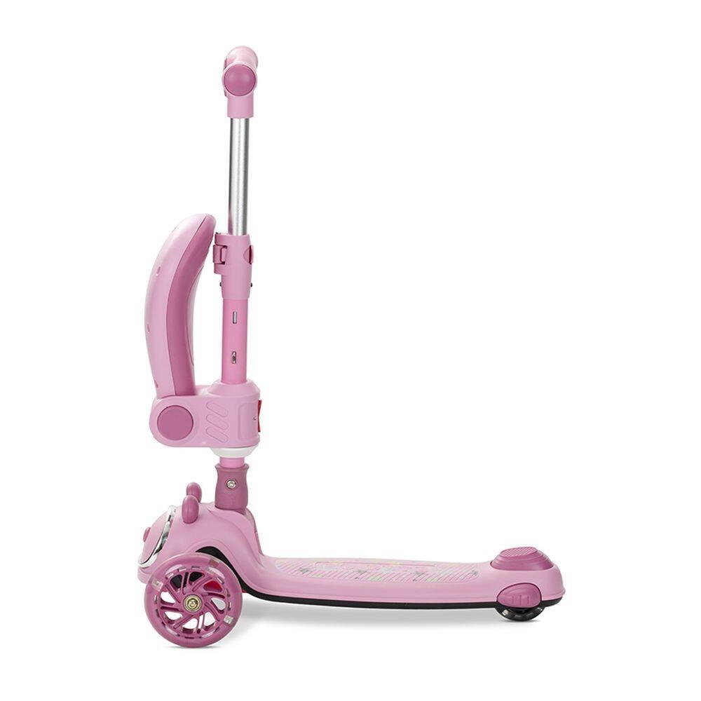 Infantil Paseo Patinete SWIFTIE plegable asiento luces ABEC-9 Pink 5/5