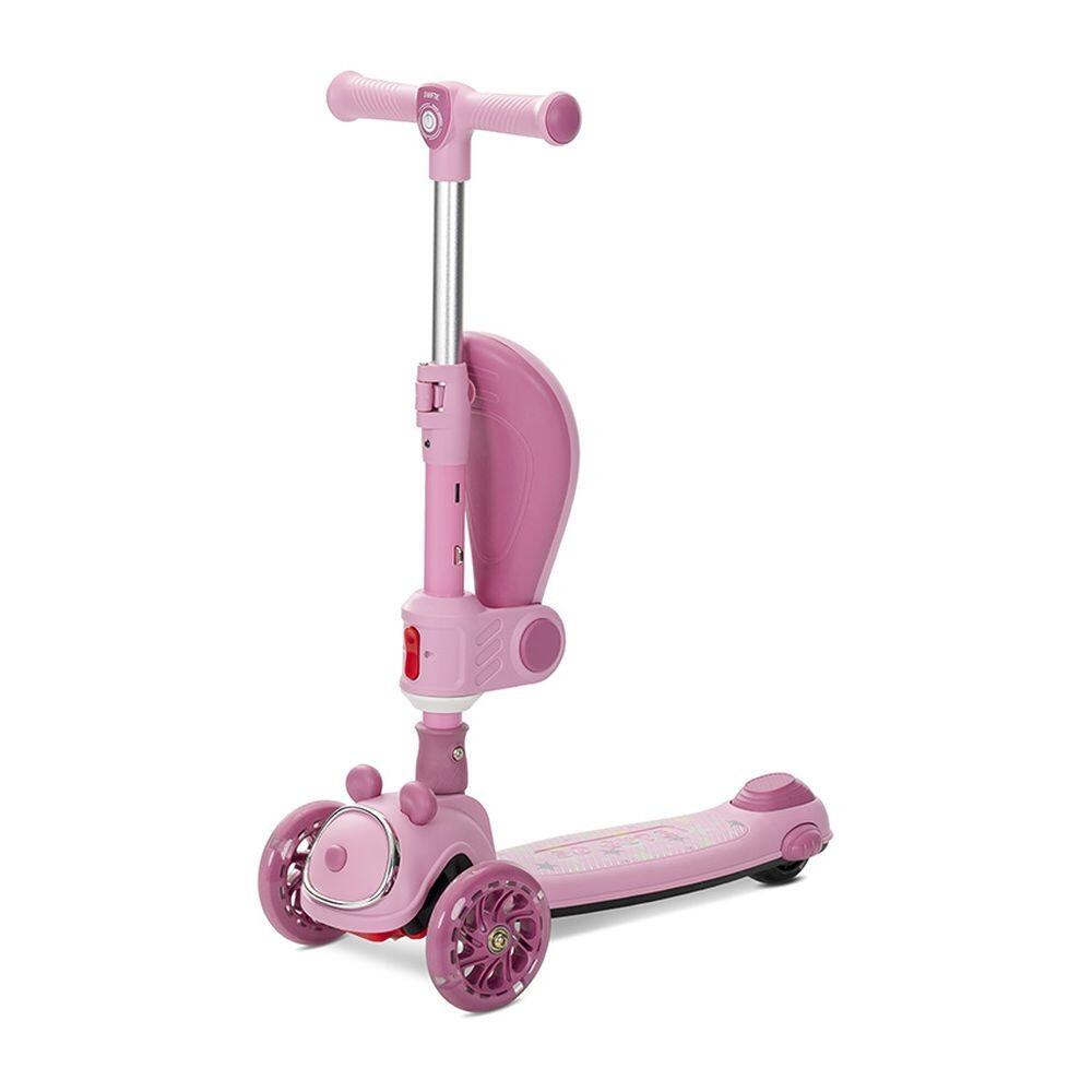Infantil Paseo Patinete SWIFTIE plegable asiento luces ABEC-9 Pink 4/5
