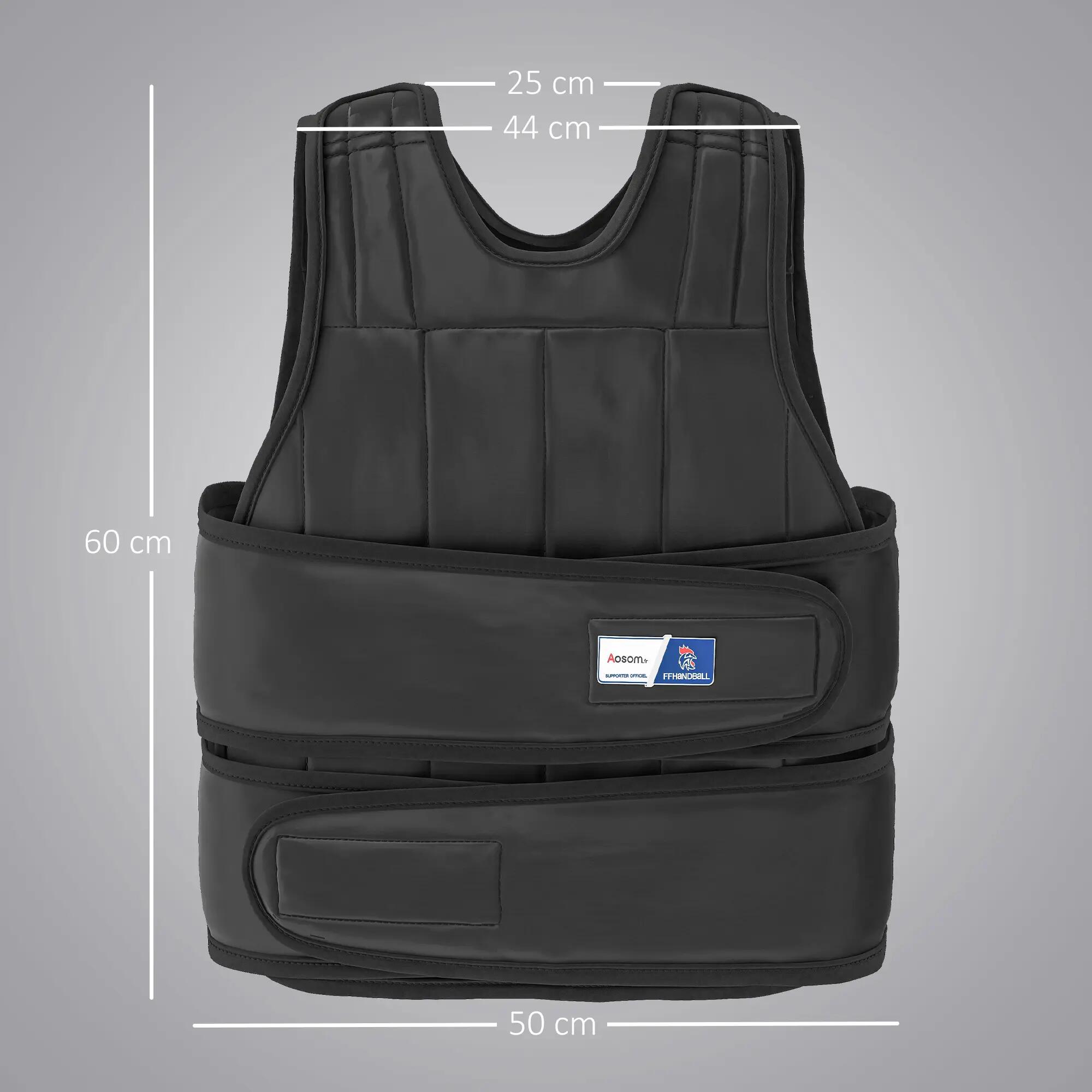 Gilet lesté réglable 20 Kg max. oxford noir 2/4