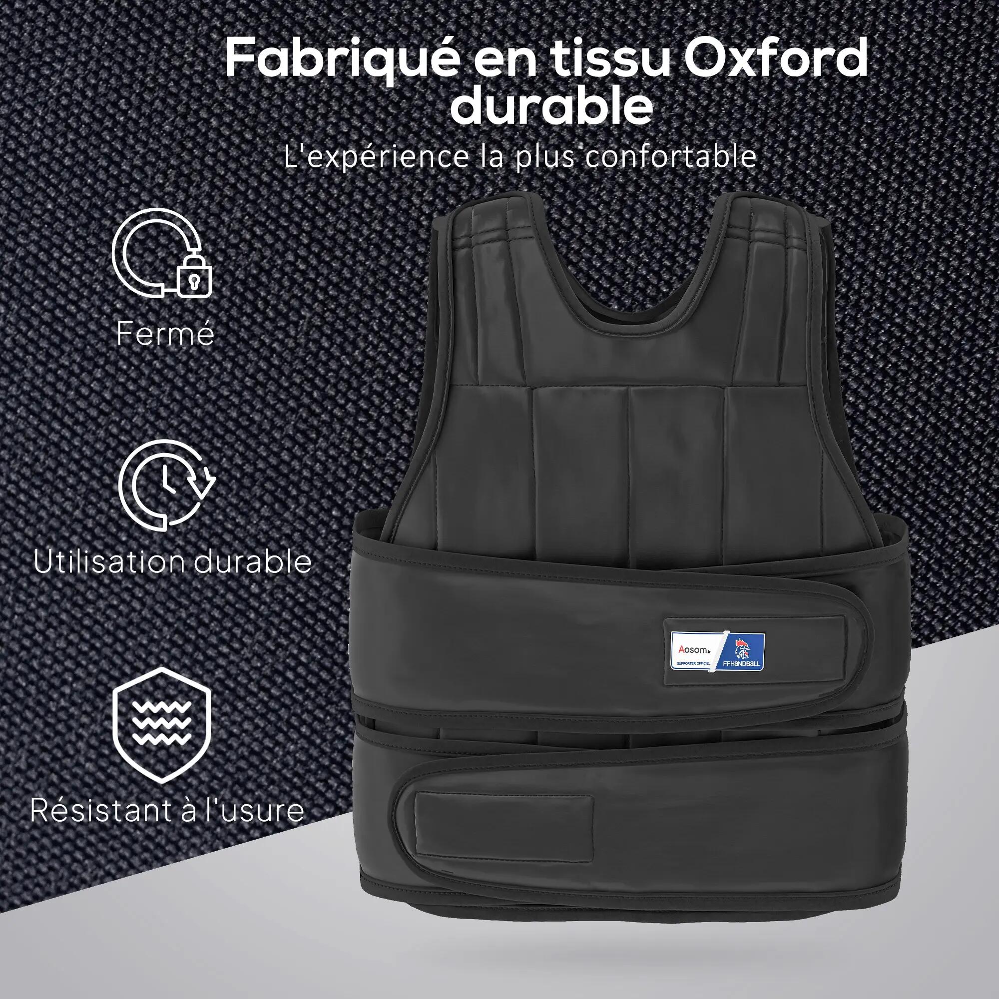 Gilet lesté réglable 20 Kg max. oxford noir 4/4