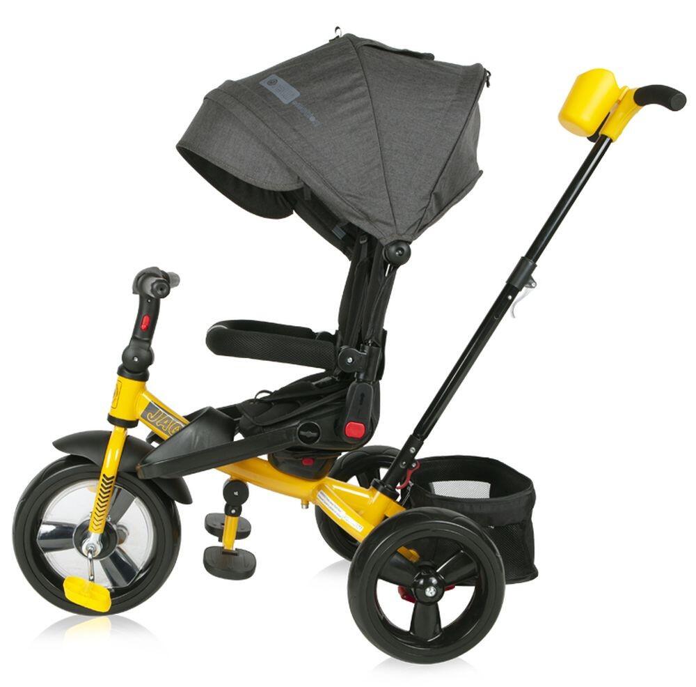 Infantil Paseo Triciclo asiento giratorio JAGUAR empuje BLACK & YELLOW 2/5
