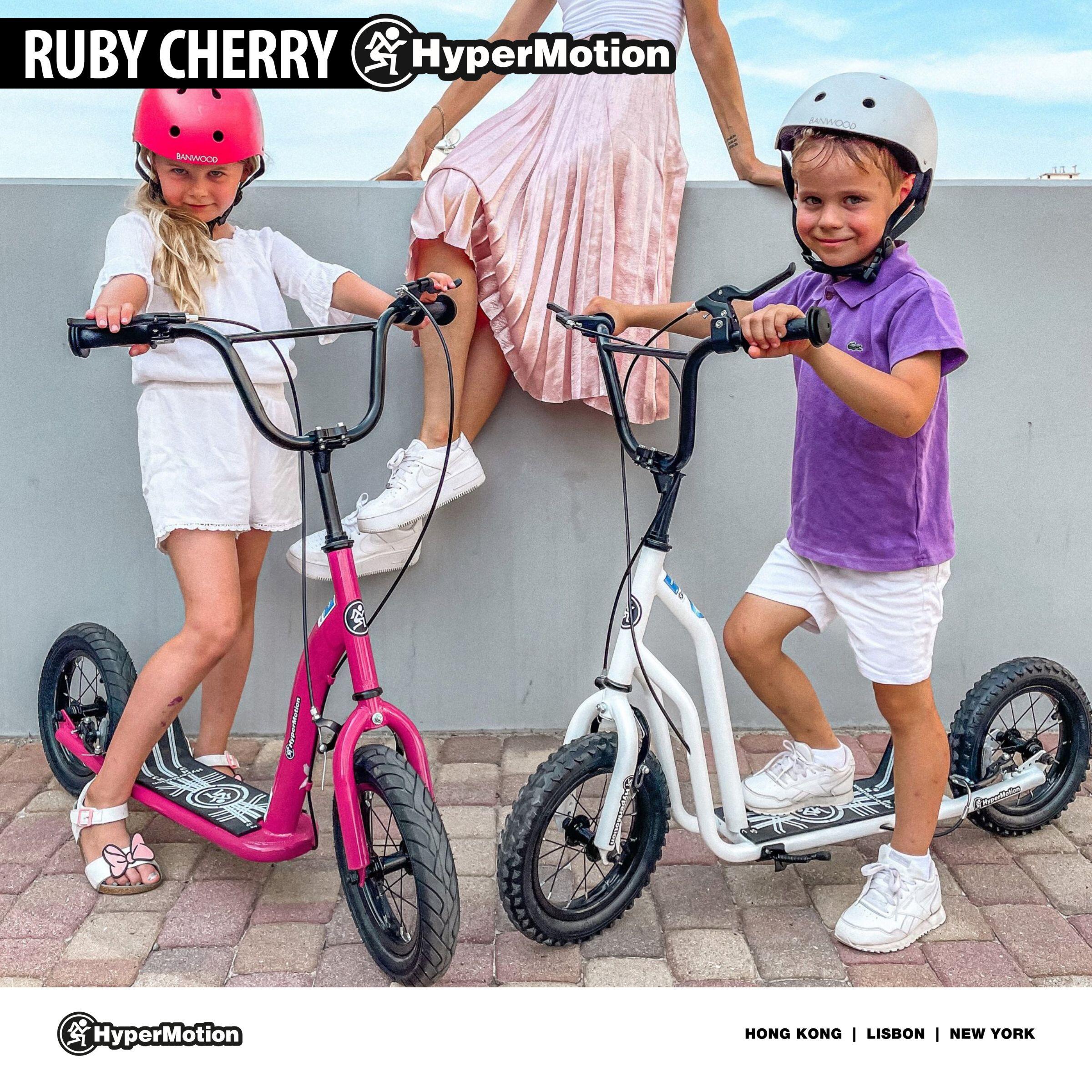 Fuchsia Kinderstep Grote Luchtbanden 12 Inch 2 Handremmen Max 50kg Vanaf 5 Jaar 2/7