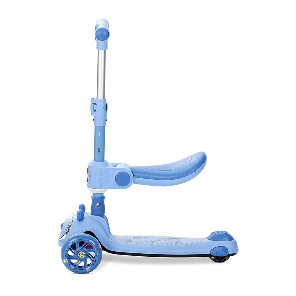 Infantil Paseo Patinete SWIFTIE plegable asiento luces ABEC-9 Blue 3/5