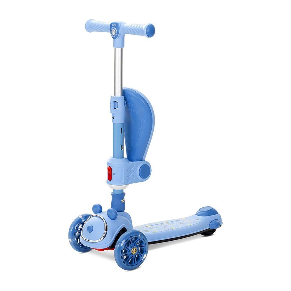 Infantil Paseo Patinete SWIFTIE plegable asiento luces ABEC-9 Blue 4/5