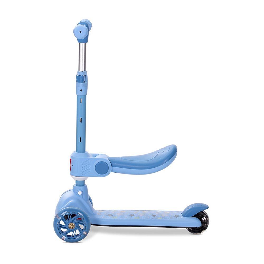 Infantil Paseo Patinete SPEEDSTER plegable asiento luces ABEC-9 Blue 3/5