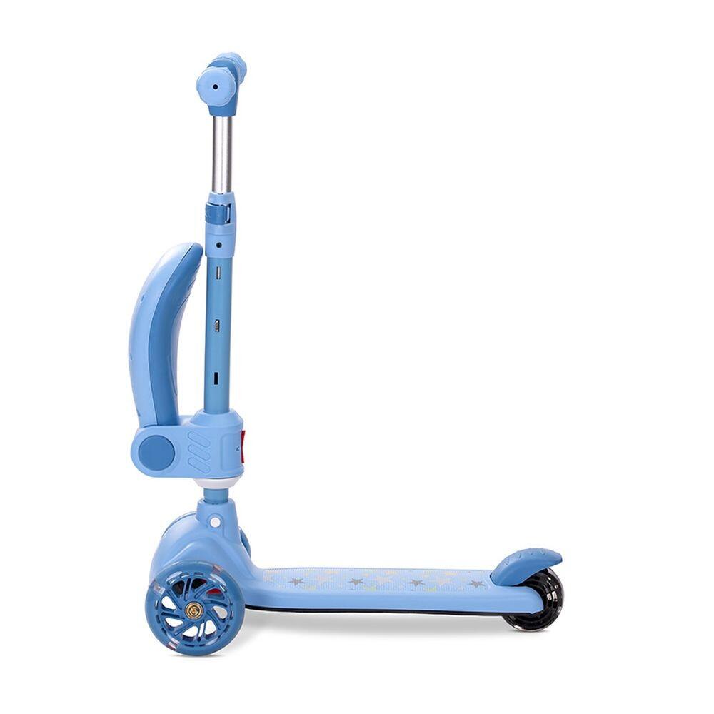 Infantil Paseo Patinete SPEEDSTER plegable asiento luces ABEC-9 Blue 5/5