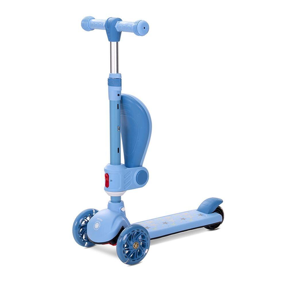 Infantil Paseo Patinete SPEEDSTER plegable asiento luces ABEC-9 Blue 4/5