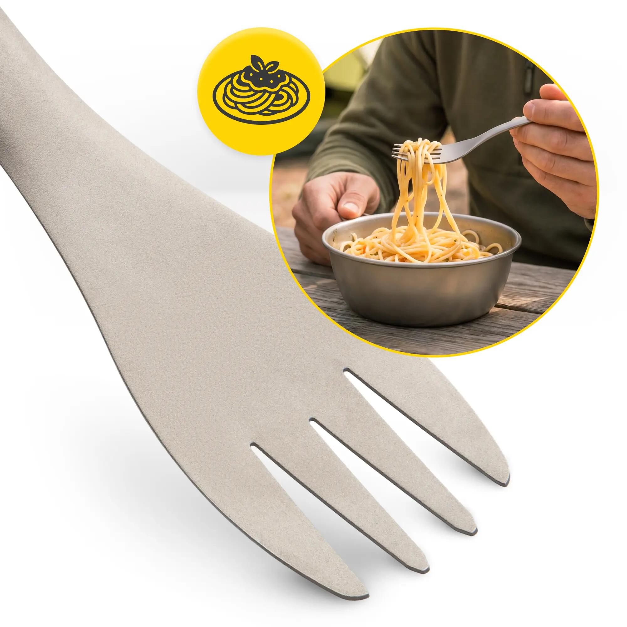 Titan-Spork 2in1 TitaniumDUEL – Ultralight-Besteck für Outdoor-Touren 6/7