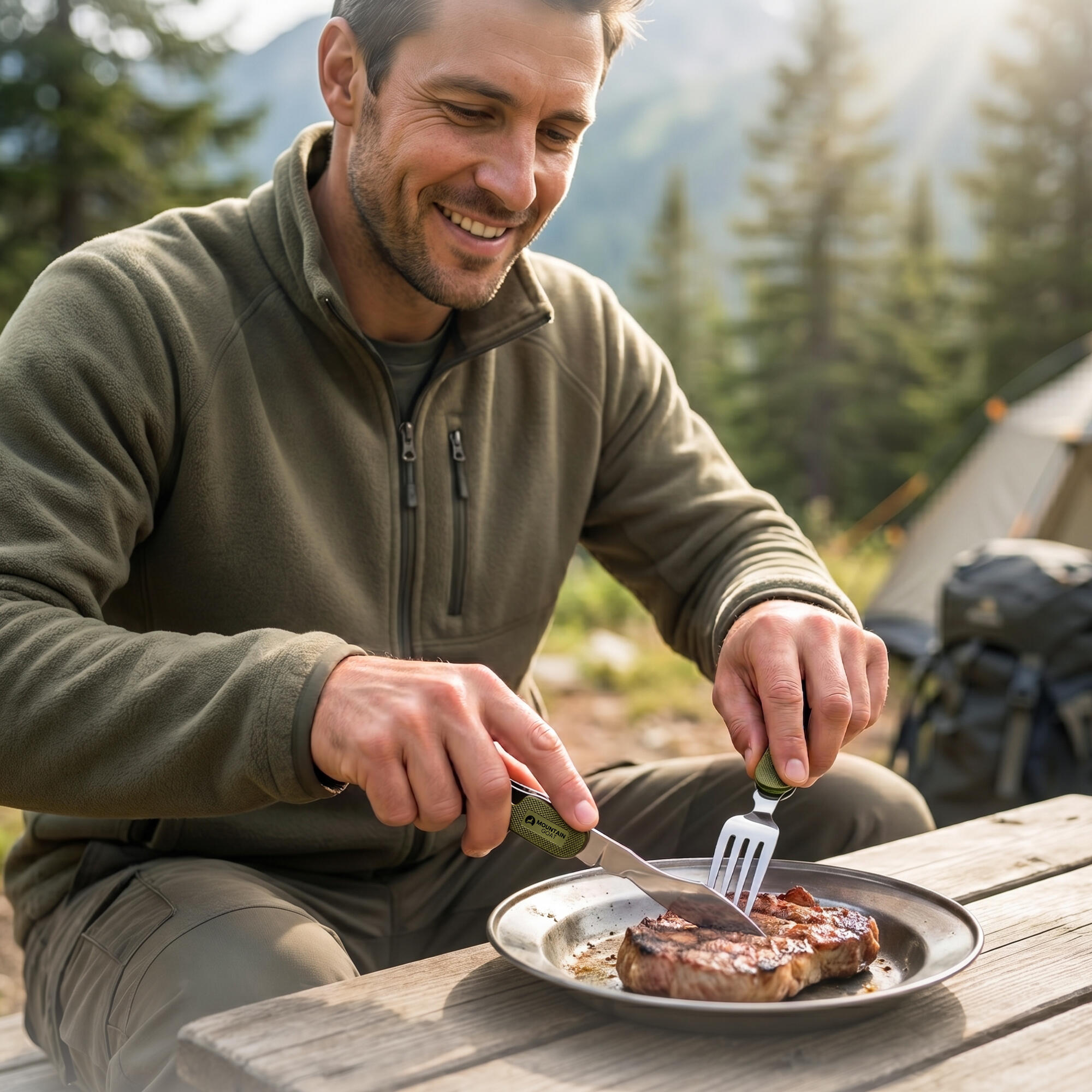 Sztućce turystyczne 4w1 Mountain Goat SteelKIT - niezbędnik stalowy 2/7