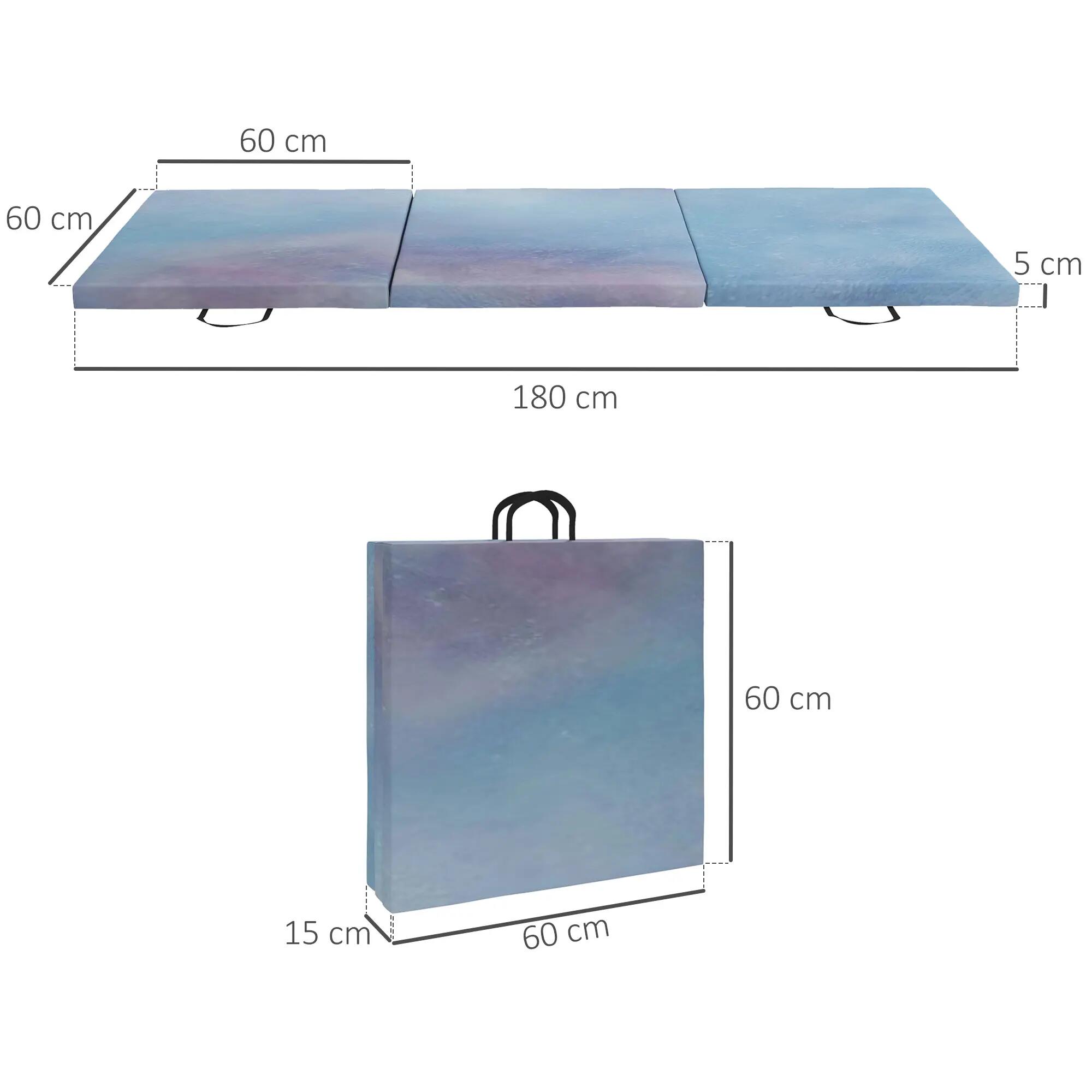Tapis de sol gymnastique Fitness pliable portable dim. 180L x 60l x 5H cm 3/5