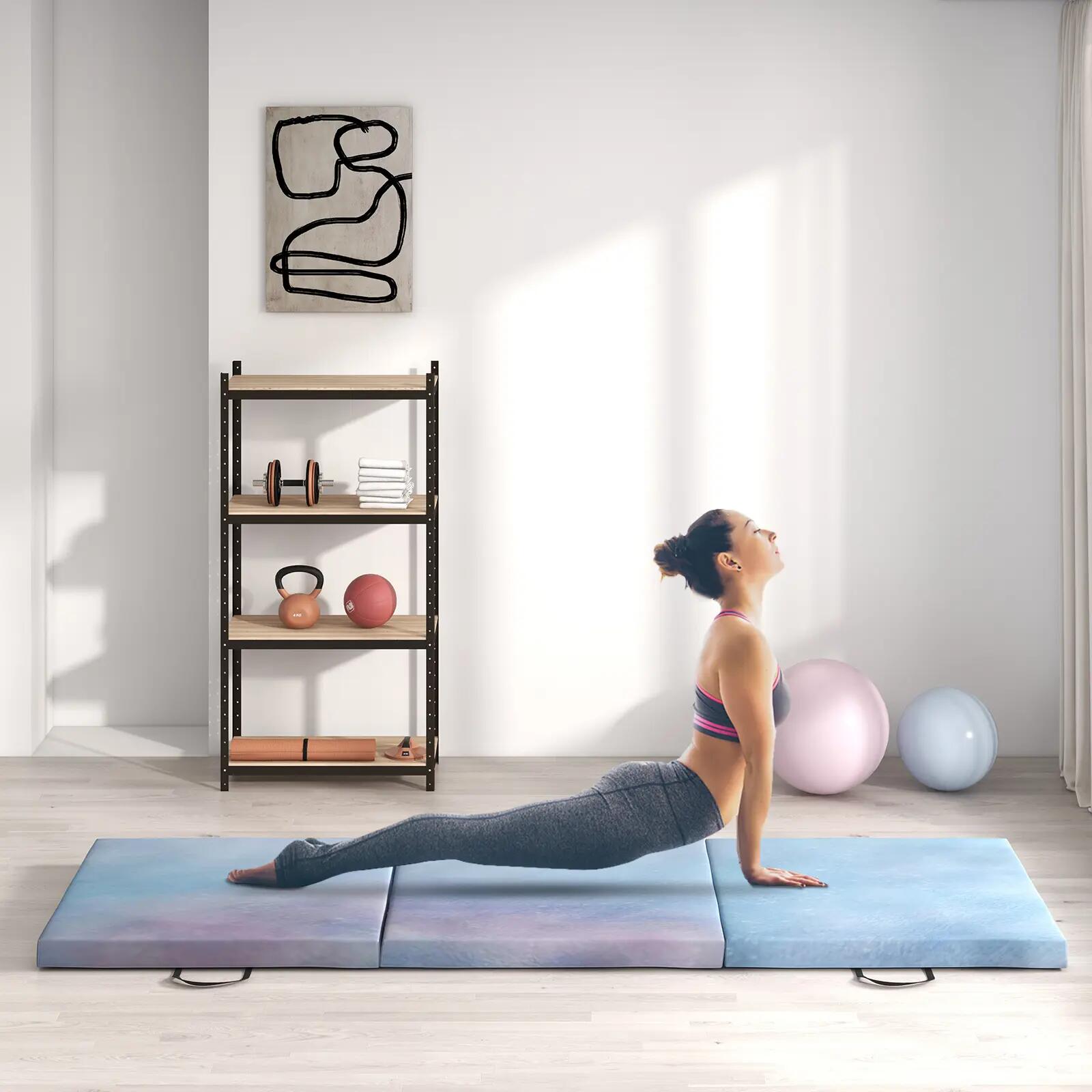 Tapis de sol gymnastique Fitness pliable portable dim. 180L x 60l x 5H cm 2/5