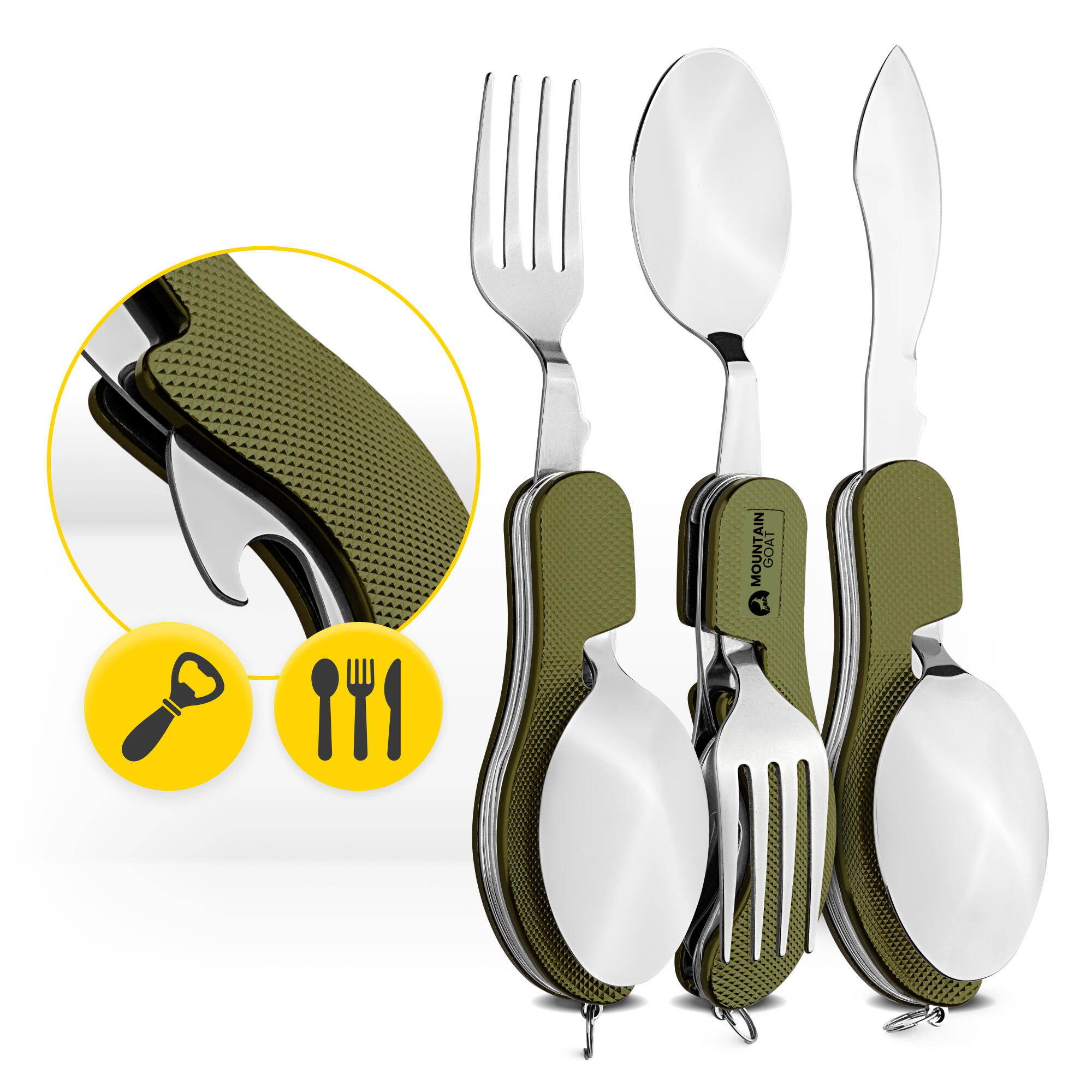 Sztućce turystyczne 4w1 Mountain Goat SteelKIT - niezbędnik stalowy 5/7