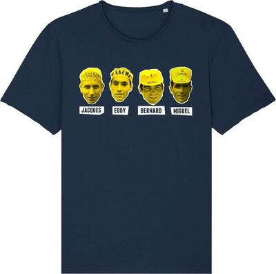 Blauw tour de france iconen t-shirt