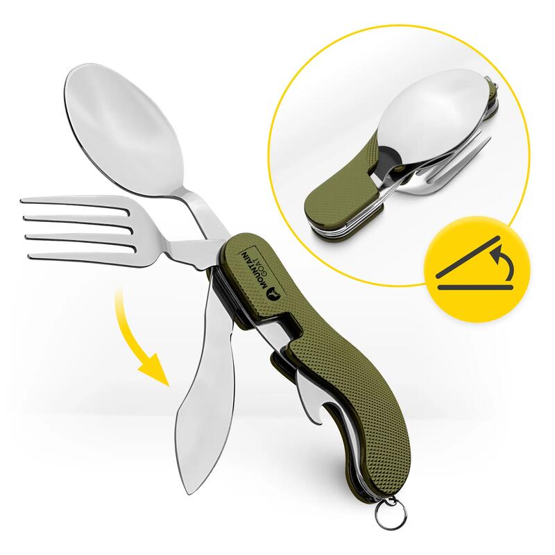 Set tacâmuri camping 4 în 1 Mountain Goat SteelKIT din oțel