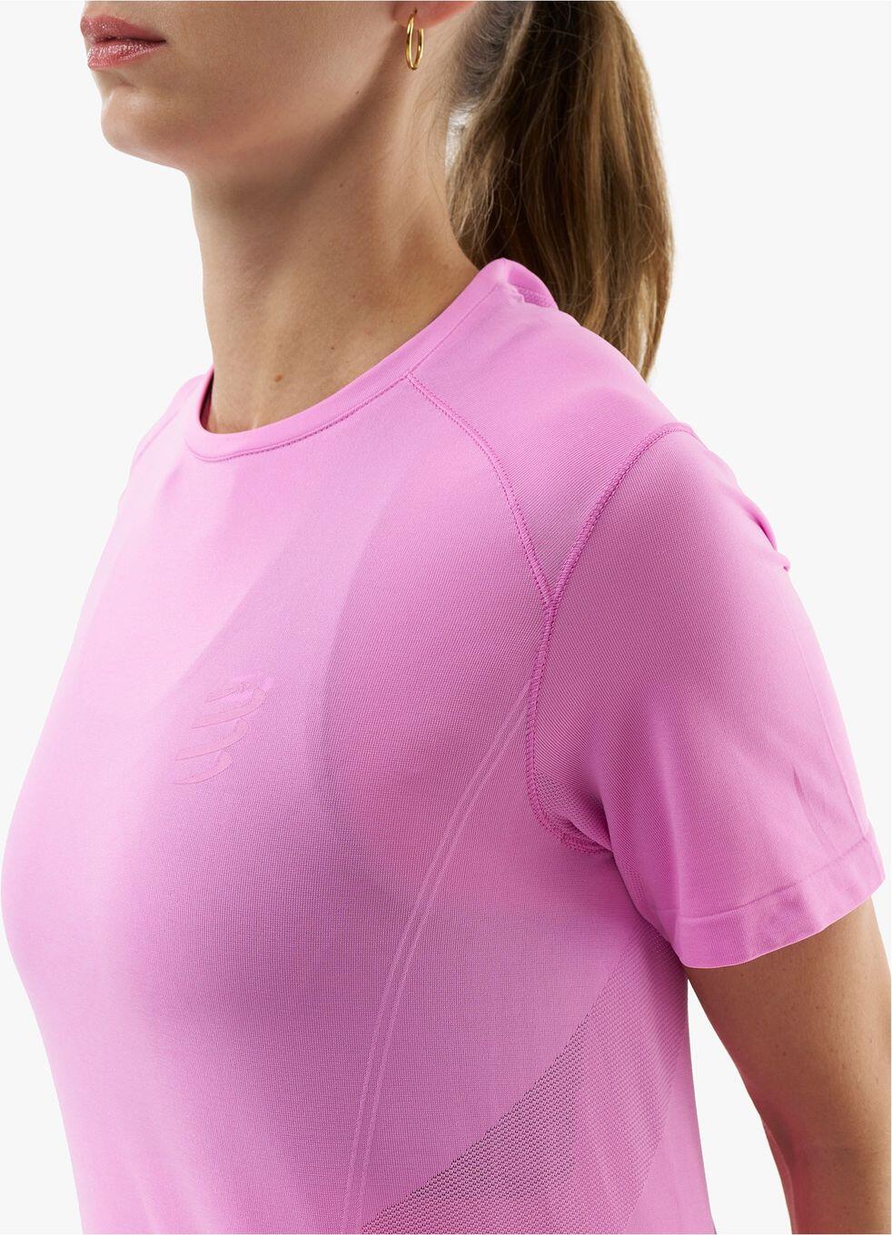 Camisola de manga curta Compressport Performance Rosa para mulher 3/5