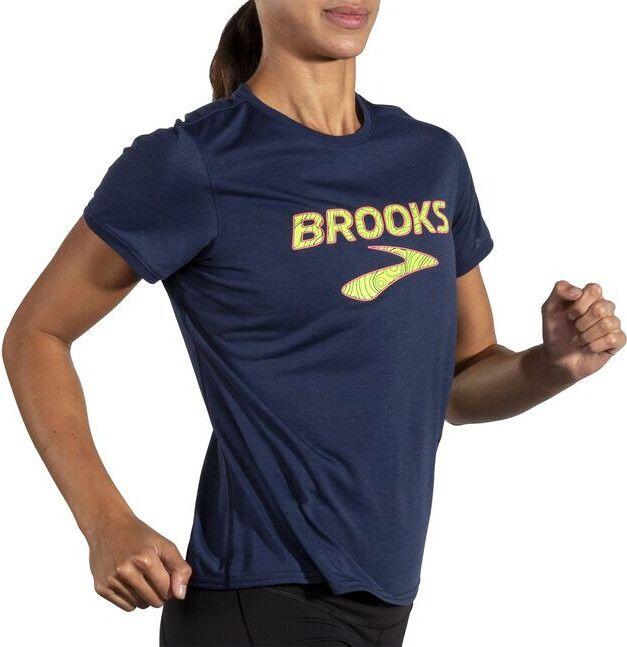 Brooks Distance 3.0 Kurzarm Trikot Blau Damen 3/4