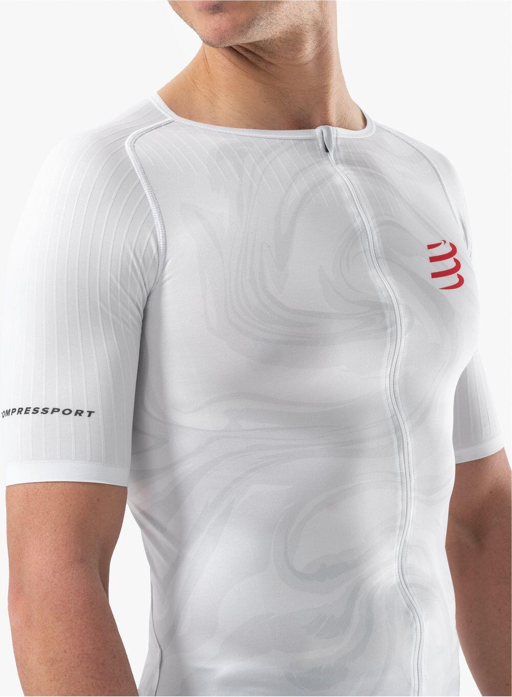 Maillot manches courtes Compressport Tri Postural Aero Blanc Homme 3/5