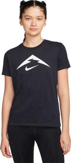 Maglia a maniche corte Nike Dri-Fit Trail Logo Donna Nero