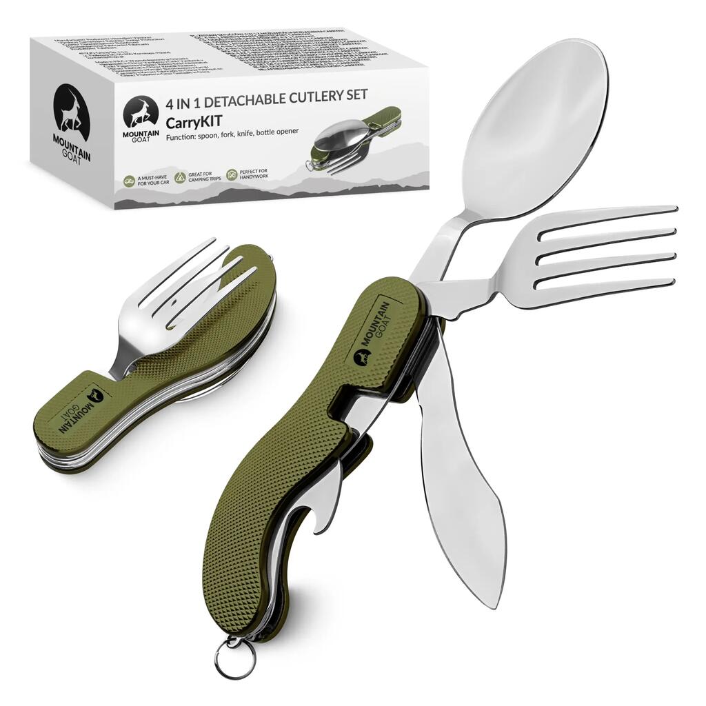 Комплект Прибори За Хранене Туризъм CarryKIT Mountain Goat 4 в 1 Компактен
