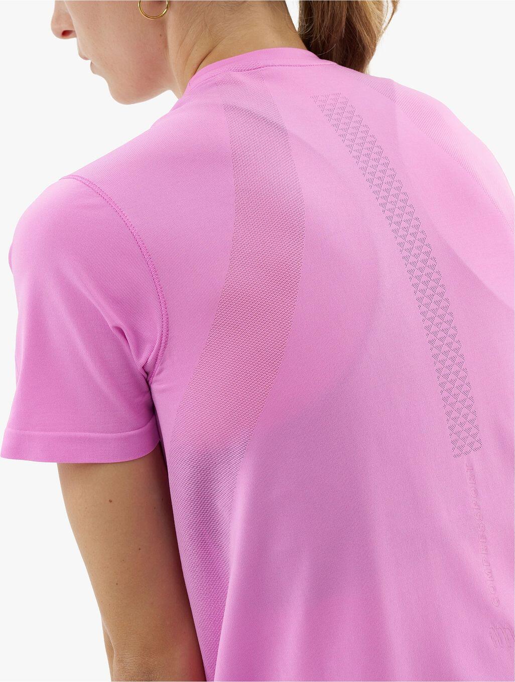 Camisola de manga curta Compressport Performance Rosa para mulher 4/5