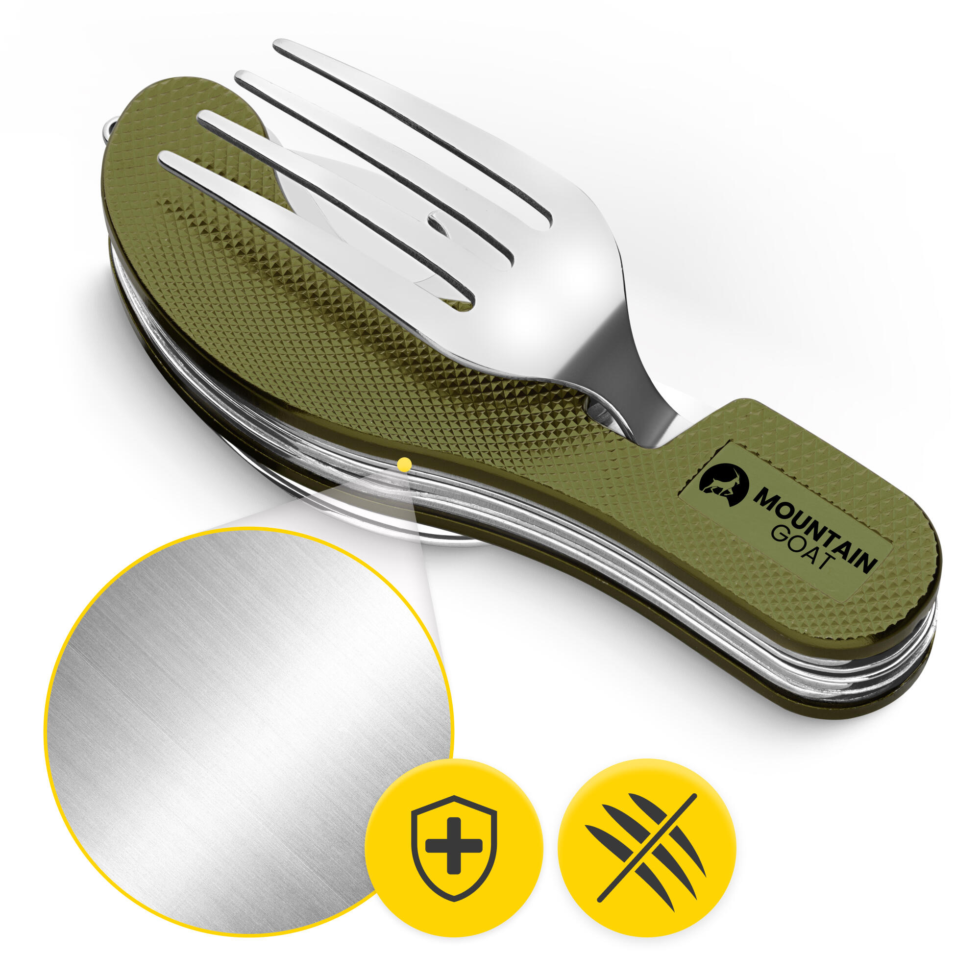 Sztućce turystyczne 4w1 Mountain Goat SteelKIT - niezbędnik stalowy 6/7
