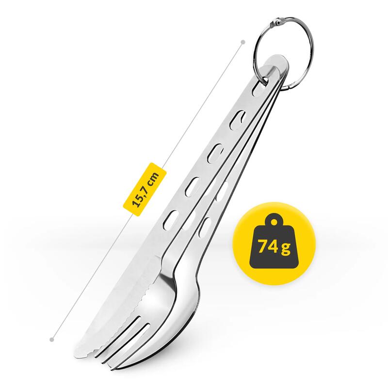 Set tacâmuri camping 3 în 1 Mountain Goat SteelKIT din oțel