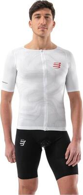 Heren compressport tri postural aero short-sleeve jersey wit