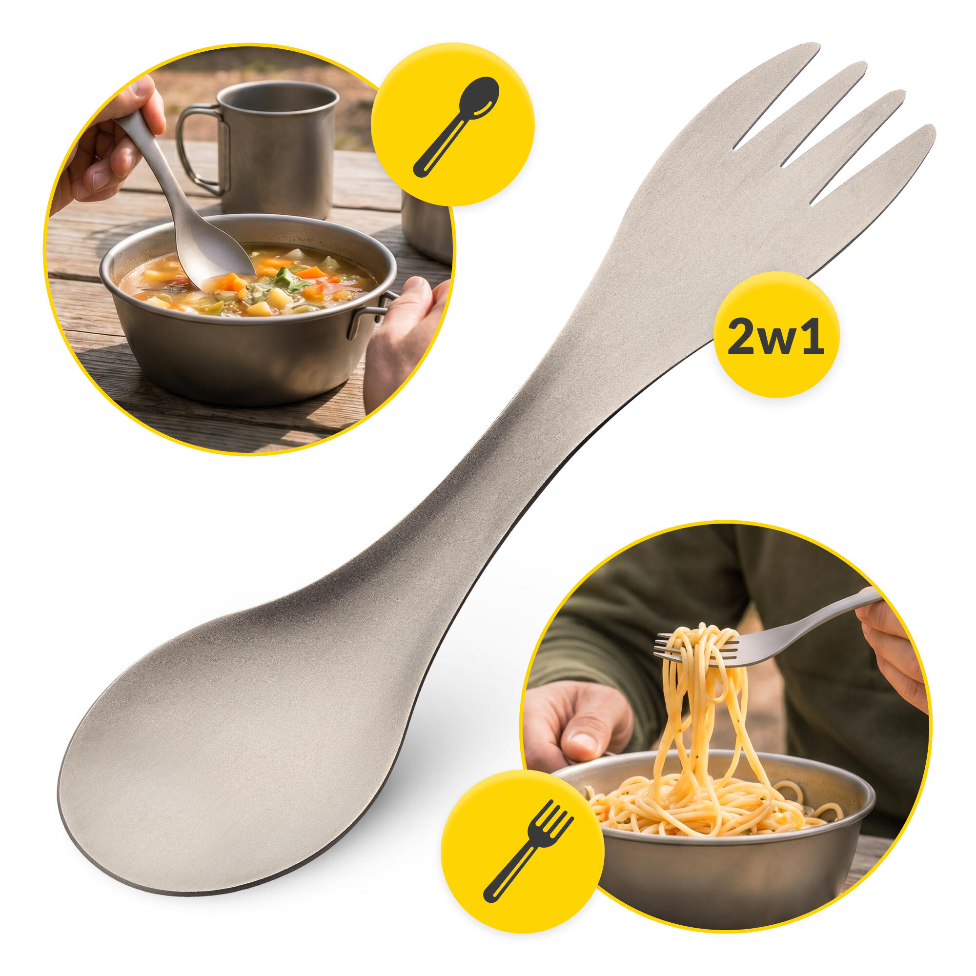 Titan-Spork 2in1 TitaniumDUEL – Ultralight-Besteck für Outdoor-Touren 4/7