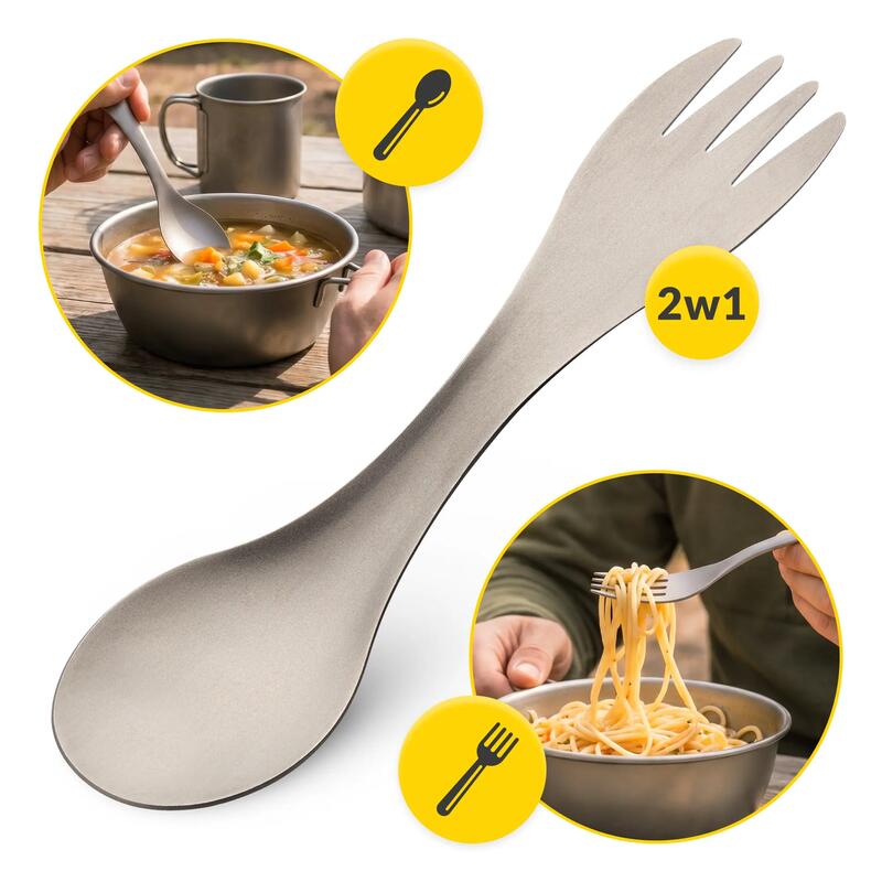Spork din titan Mountain Goat TitaniumDUEL 2 în 1, 19 g