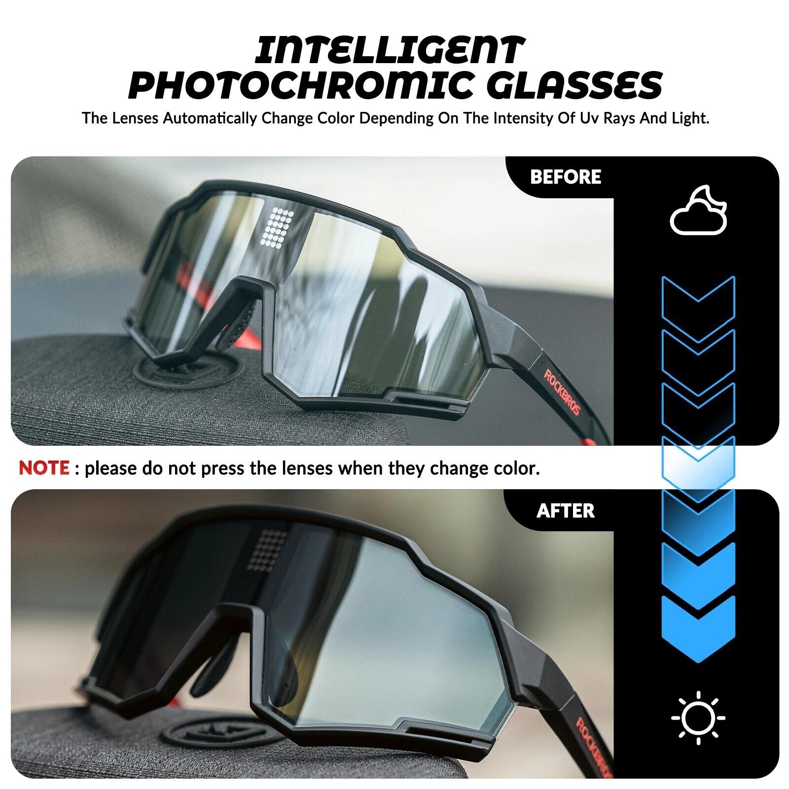 ROCKBROS Intelligent Fahrradbrille Elektronisch Selbsttönend Lichtempfindliche 5/7