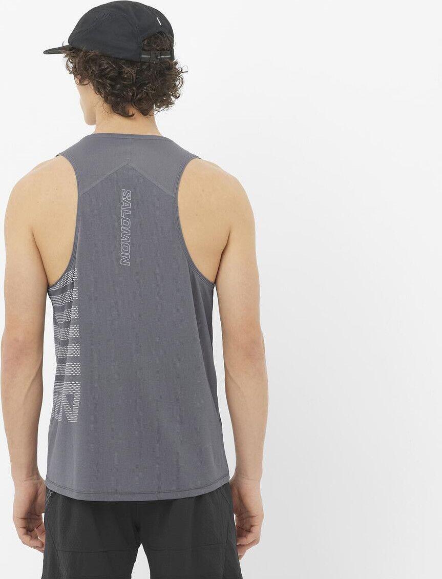 Salomon Sense Aero Graphic Tank Top Grau/Weiß Herren 2/5