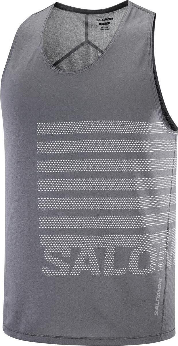 Salomon Sense Aero Graphic Tank Top Grau/Weiß Herren 5/5