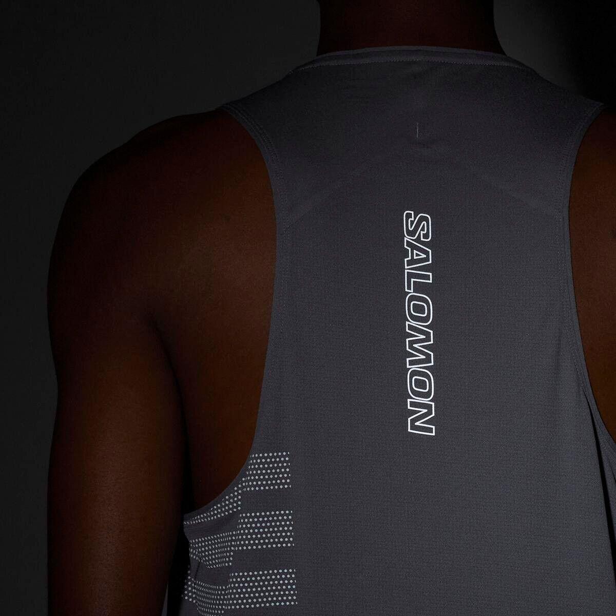 Salomon Sense Aero Graphic Tank Top Grau/Weiß Herren 4/5