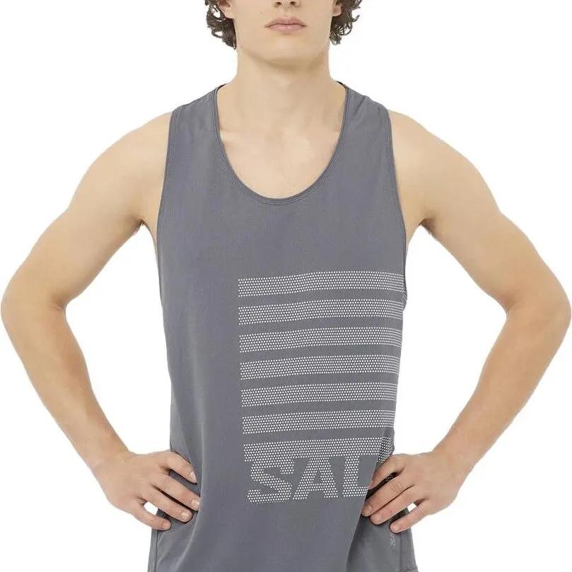 Salomon Sense Aero Graphic Grey/White tank top for men